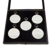 Boxed Victorian Set of Sterling Silver Agricultural Medals Antique 1890s