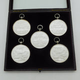 Boxed Victorian Set of Sterling Silver Agricultural Medals Antique 1890s