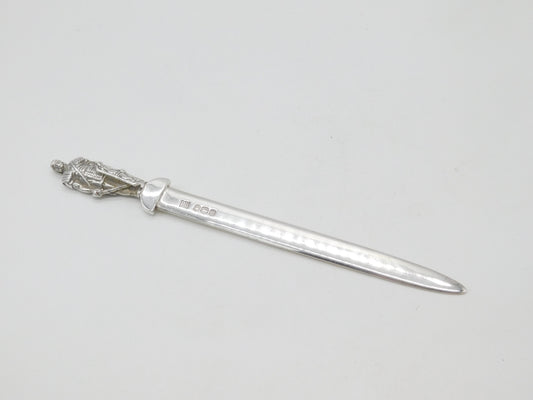 Sterling Silver Royal Irish Silver Co. Knight Letter Opener Vintage 1973 Sheffied