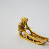 10ct Yellow Gold Eskimo Inuit with Dog Sled Charm Pendant Vintage c1970