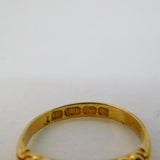 Victorian 18ct Gold, Sapphire & Diamond Boat Ring Antique 1876 Birmingham