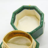 9ct Yellow Gold & Star Set Diamond Signet Ring Vintage 1970 Birmingham