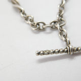 Victorian Sterling Silver Fancy Link Watch Chain with Fob 1870 London Antique