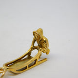 10ct Yellow Gold Eskimo Inuit with Dog Sled Charm Pendant Vintage c1970