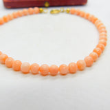 9ct Yellow Gold Clasp & Beaded Pink Coral Bracelet Antique c1930 Art Deco