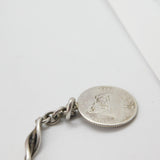 Victorian Sterling Silver Fancy Link Watch Chain with Fob 1870 London Antique