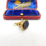 9ct Gold Carved Onyx Centurion Fob Seal Pendant Vintage 1983 London