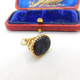 9ct Gold Carved Onyx Centurion Fob Seal Pendant Vintage 1983 London