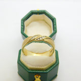 9ct Yellow Gold & Diamond Set Feather Form Dress Ring Vintage c1980