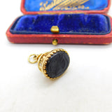 9ct Gold Carved Onyx Centurion Fob Seal Pendant Vintage 1983 London