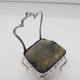 Edwardian Sterling Silver Dining Chair Novelty Pin Cushion Antique 1905