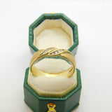 9ct Yellow Gold & Diamond Set Feather Form Dress Ring Vintage c1980