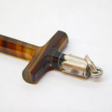 Victorian Sterling Silver Mounted Banded Agate Cross Pendant Antique c1880