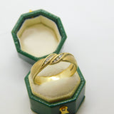9ct Yellow Gold & Diamond Set Feather Form Dress Ring Vintage c1980