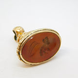 George III Gold Cased Carnelian Agate Intaglio Hunting Scene Fob Antique c1820