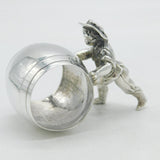 Sterling Silver Cast Novelty Barrel Worker Napkin Ring Vintage 1965 London
