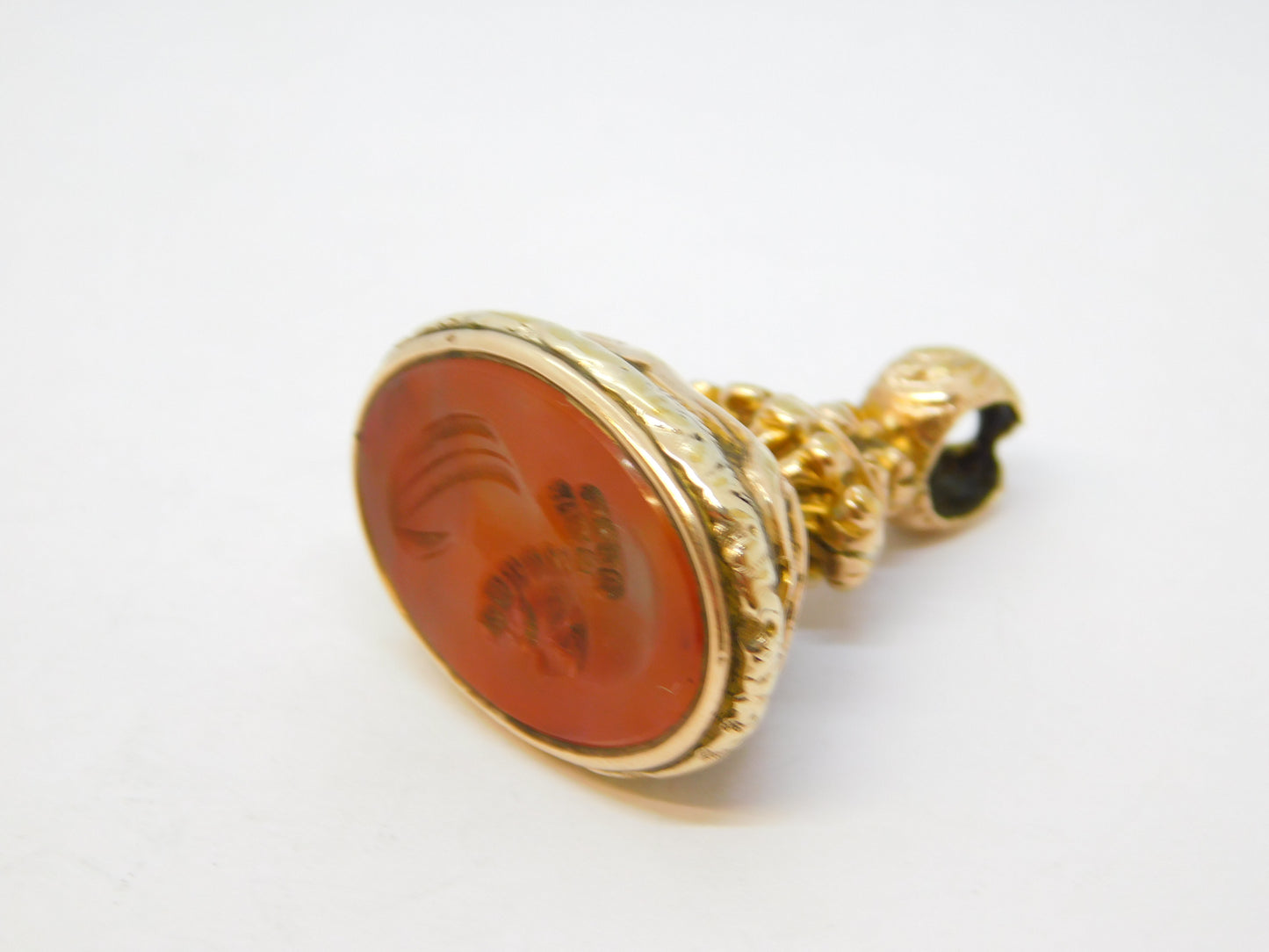 George III Gold Cased Carnelian Agate Intaglio Hunting Scene Fob Antique c1820