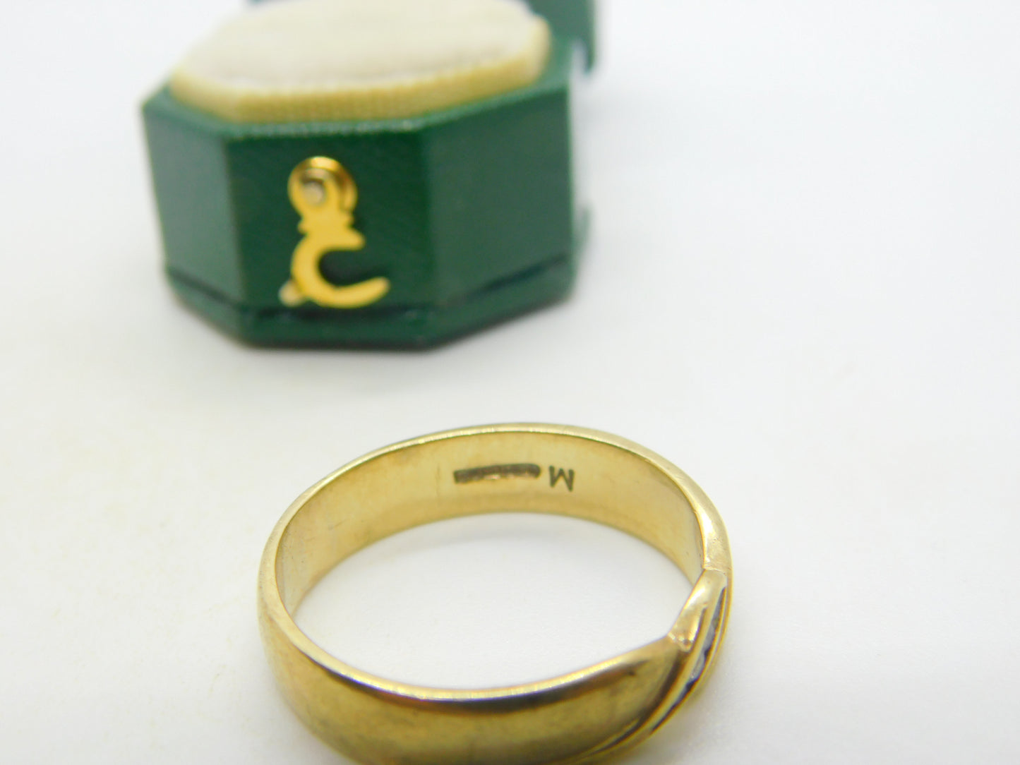 9ct Yellow Gold & Diamond Set Feather Form Dress Ring Vintage c1980