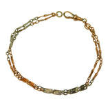 Edwardian 9ct Rose & White Gold Fancy Link Chain Bracelet Antique c1910