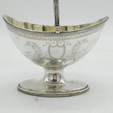 George III Sterling Silver Floral Swing Handle Sugar Basket Antique 1786 London