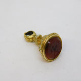 George III Rolled Gold Carnelian 'Le Vivit' 'The Humble' Intaglio Fob Antique