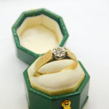 9ct Yellow Gold & 0.1ct Solitaire Set Dress Ring Vintage 1950 Birmingham