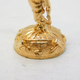 9ct Yellow Gold Large Winged Cherub Onyx Set Fob Pendant Vintage 1974 London