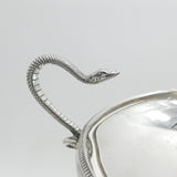 Art Deco Large Sterling Silver Snake Handle Centrepiece Classical Bowl Antique