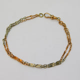 Edwardian 9ct Rose & White Gold Fancy Link Chain Bracelet Antique c1910