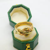 9ct Tri-Colour Gold Crossover Form Trinity Ring Vintage c1980 London