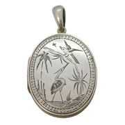 Victorian Sterling Silver Back & Front Aesthetic Sweetheart Locket Antique c1880