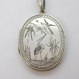 Victorian Sterling Silver Back & Front Aesthetic Sweetheart Locket Antique c1880