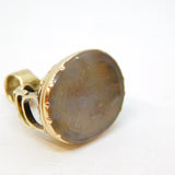 George III 9ct Gold Carved Rock Crystal Oliver Cromwell Intaglio Fob Seal c1820