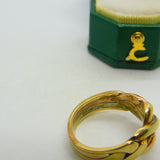 9ct Tri-Colour Gold Crossover Form Trinity Ring Vintage c1980 London