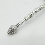 Victorian Sterling Silver Flower Pattern Tea Caddy Spoon Antique 1872 Sheffield