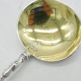 Victorian Sterling Silver Flower Pattern Tea Caddy Spoon Antique 1872 Sheffield