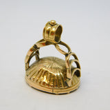 George III 9ct Gold Carved Rock Crystal Oliver Cromwell Intaglio Fob Seal c1820