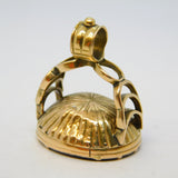 George III 9ct Gold Carved Rock Crystal Oliver Cromwell Intaglio Fob Seal c1820