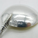 Victorian Sterling Silver Flower Pattern Tea Caddy Spoon Antique 1872 Sheffield