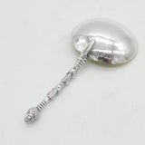 Victorian Sterling Silver Flower Pattern Tea Caddy Spoon Antique 1872 Sheffield