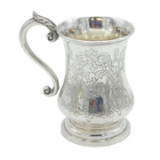 Anglo-Indian Colonial Sterling Silver Christening Mug Antique c1850 Madras