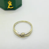9ct White Gold & 0.1ct Diamond Crossover Ring Vintage c1990 London