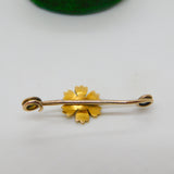 Edwardian 15ct Yellow Gold Seed Pearl Daisy Flower Brooch Antique c1910