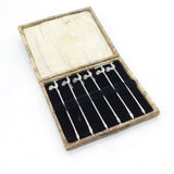 Boxed Set of Sterling Silver Chicken Terminal Cocktail Sticks Antique 1902 Birmingham