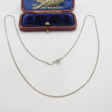 Italian 18ct White Gold Diamond Cut Curb Chain Necklace 18" Length Vintage