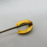 Victorian 15ct Yellow Gold Lucky Horseshoe Stick Pin Antique c1890