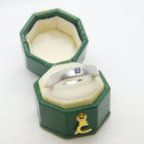 9ct White Gold & Square Cut Sapphire Dress Ring Vintage c1980 London