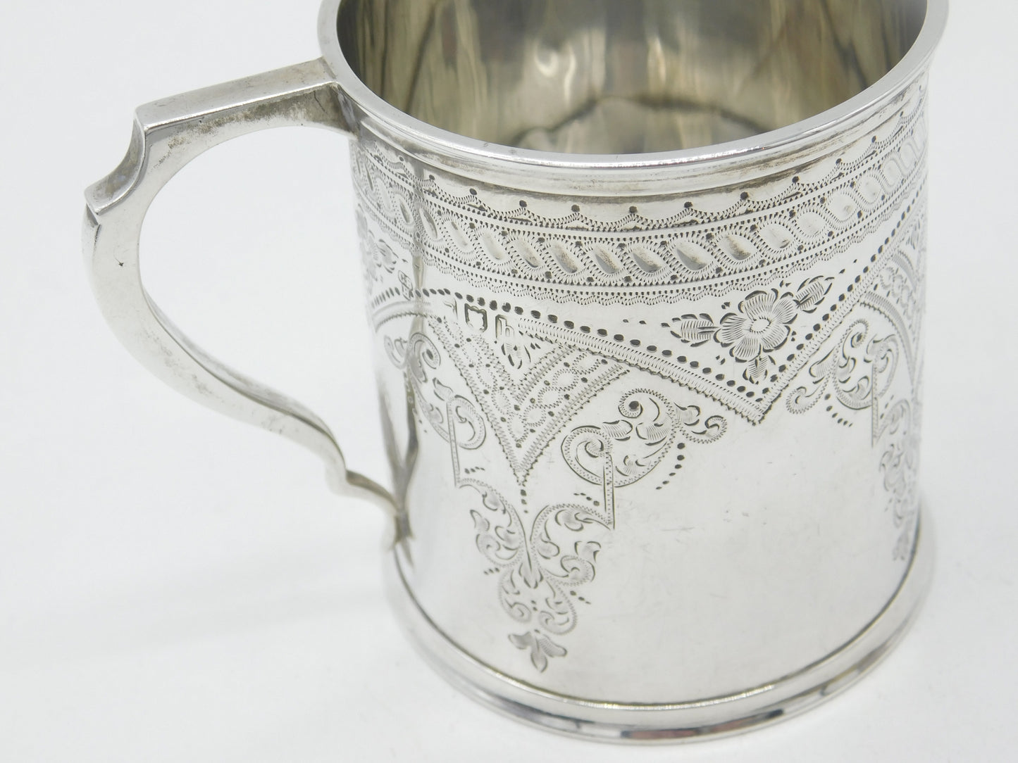 Edwardian Sterling Silver Christening Mug Antique 1903 London Engraved