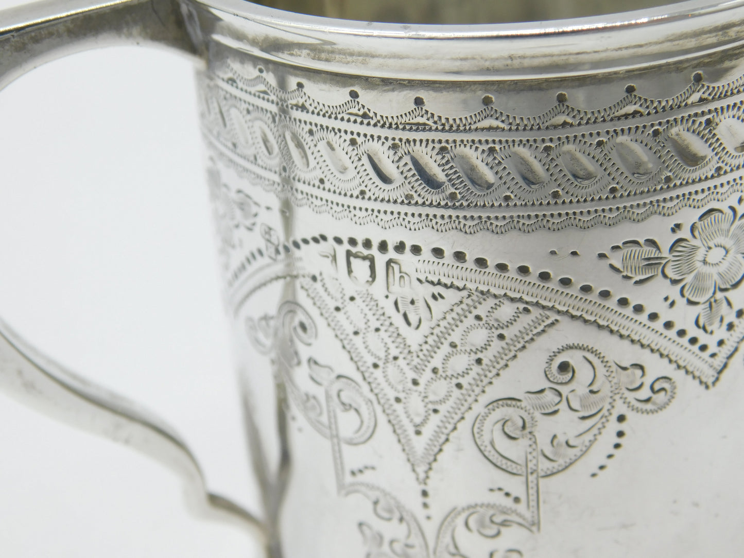 Edwardian Sterling Silver Christening Mug Antique 1903 London Engraved