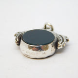 Victorian Sterling Silver, Bloodstone, Carnelian Spinner Fob Antique 1891 Birmingham